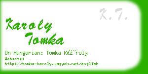 karoly tomka business card
